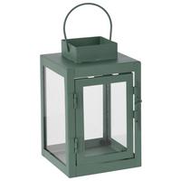 Laterne Karen Metall Grün H: 16 cm mit Vier Fenster - Grün, Basics, Metall (10/10/16cm)