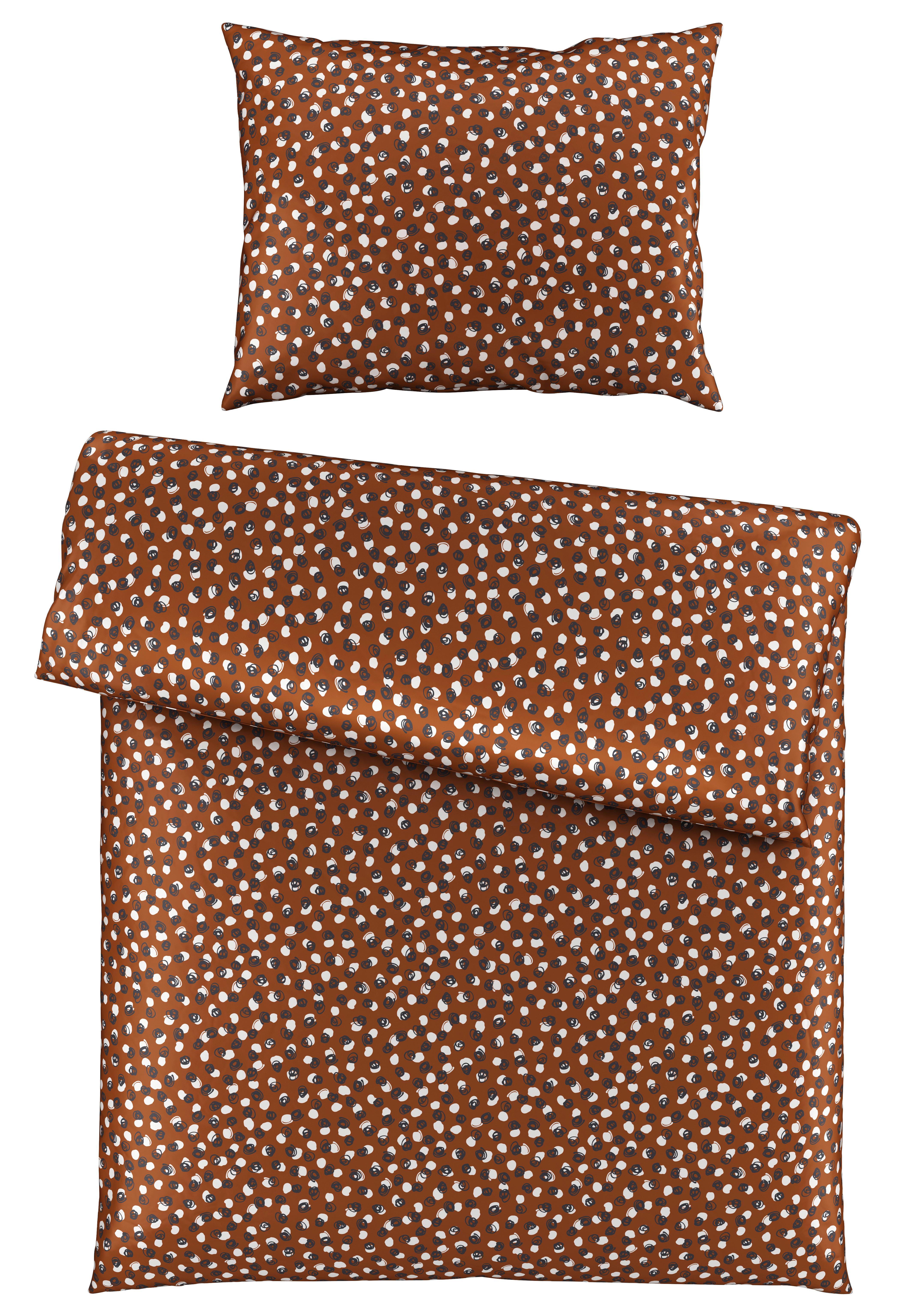 POVLEČENÍ Doodle Dots, 140/200cm, hnědá - bílá/černá, Konvenční, textil (140/200cm) - Modern Living