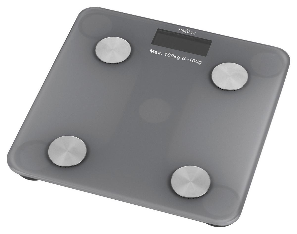 Osobní váha Maxxmee-digitální analýza těla - šedá, Design, kov/plast (28/2,5/28cm)