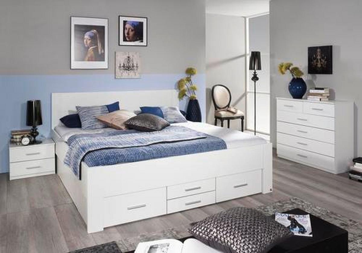 Stauraumbett 180x200 Isotta, Weiß - Weiß, KONVENTIONELL, Holzwerkstoff (180/200cm) - Rauch Möbel