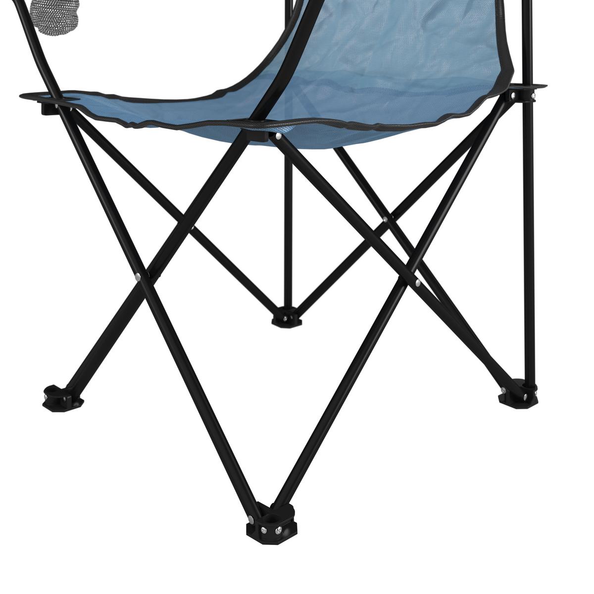 Campingsessel Luca - Blau/Schwarz, MODERN, Textil/Metall (80/80/51cm) - Ondega
