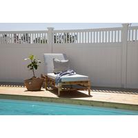 Sonnenliege Cane Bambus/Rattan/Textil +auflage - Hellbraun/Creme, KONVENTIONELL, Holz/Textil (80/35/210cm) - Gardenson