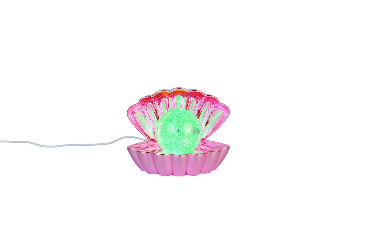 LED-TISCHLEUCHTE Glitzerkugel, pink, 0,80W - Pink/Transparent, Trend, Kunststoff (17.5/12,5/14,5cm)