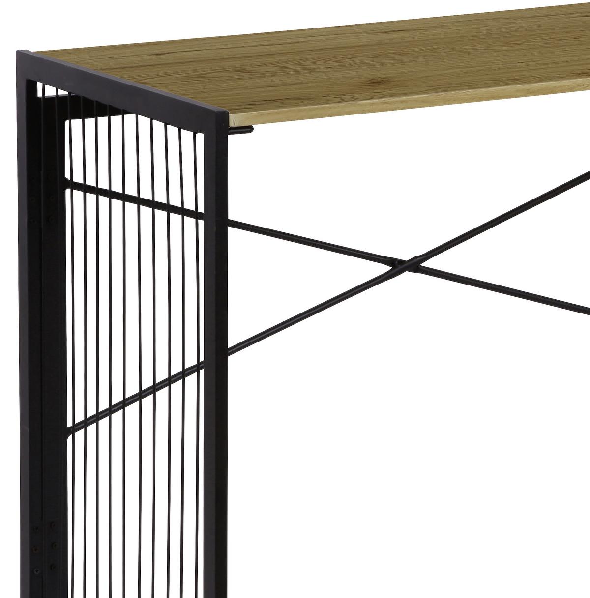 Schreibtisch Klappbar B 100cm H 75cm, Klapp, Eiche/schwarz - Eichefarben/Schwarz, MODERN, Holzwerkstoff/Metall (100/75/50cm)