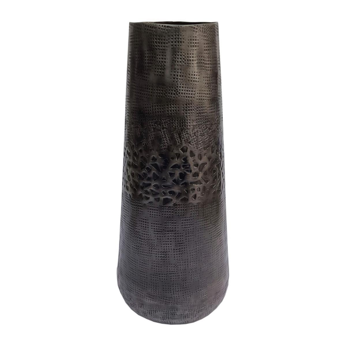 Dekovase Dani - Schwarz, MODERN, Metall (13.5/33cm) - Luca Bessoni