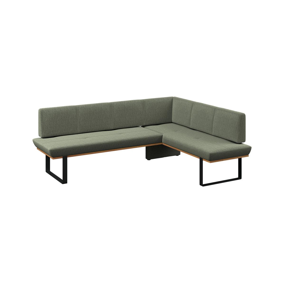 Eckbank Tristan Webstoff grün, S:225x175cm - Schwarz/Grün, MODERN, Holz/Textil (225/175cm) - James Wood