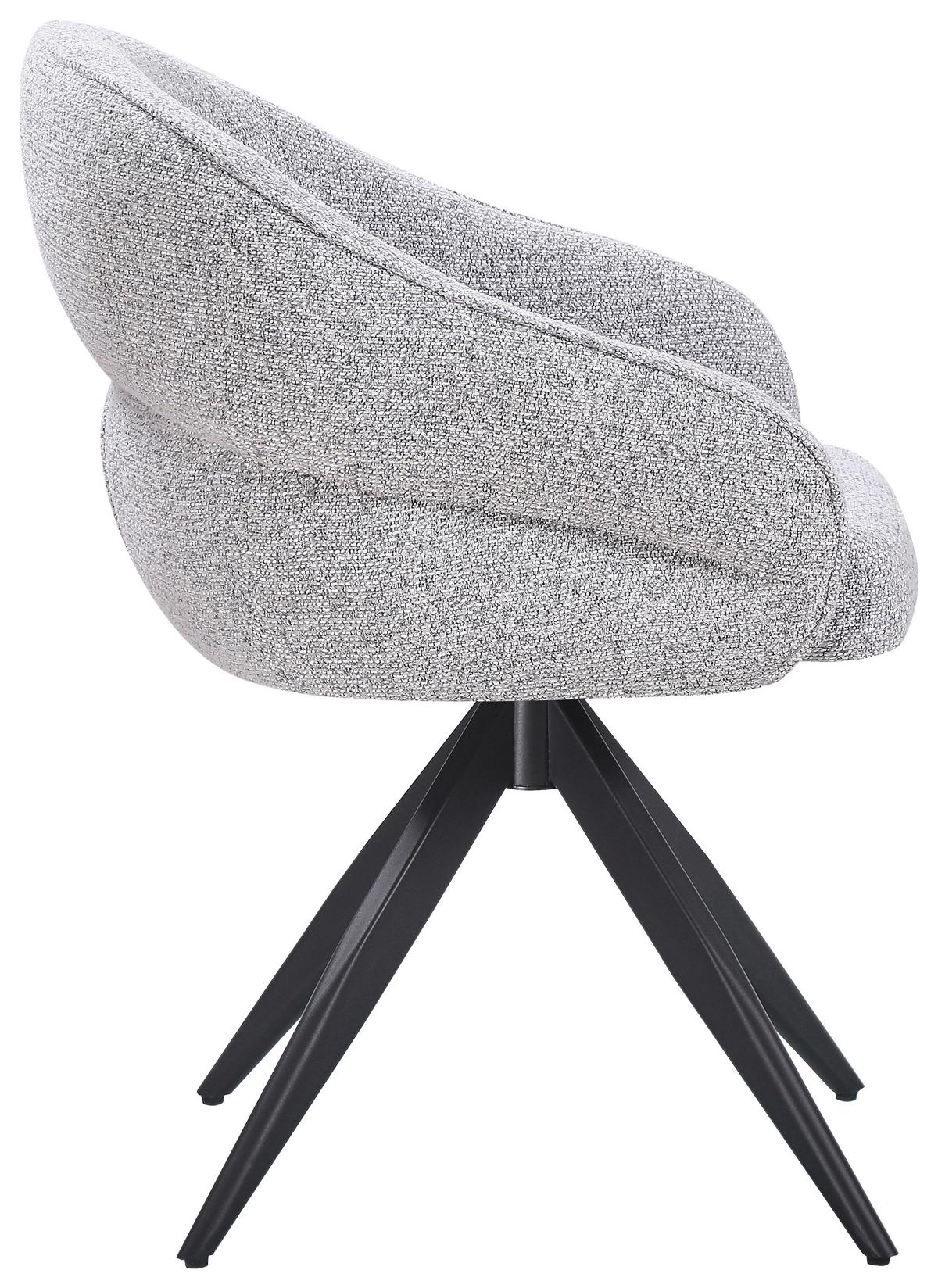 Armlehnstuhl Royal Beige/Grau B: 59 cm - Schwarz/Grau, MODERN, Textil/Metall (59/82/62cm) - Livetastic