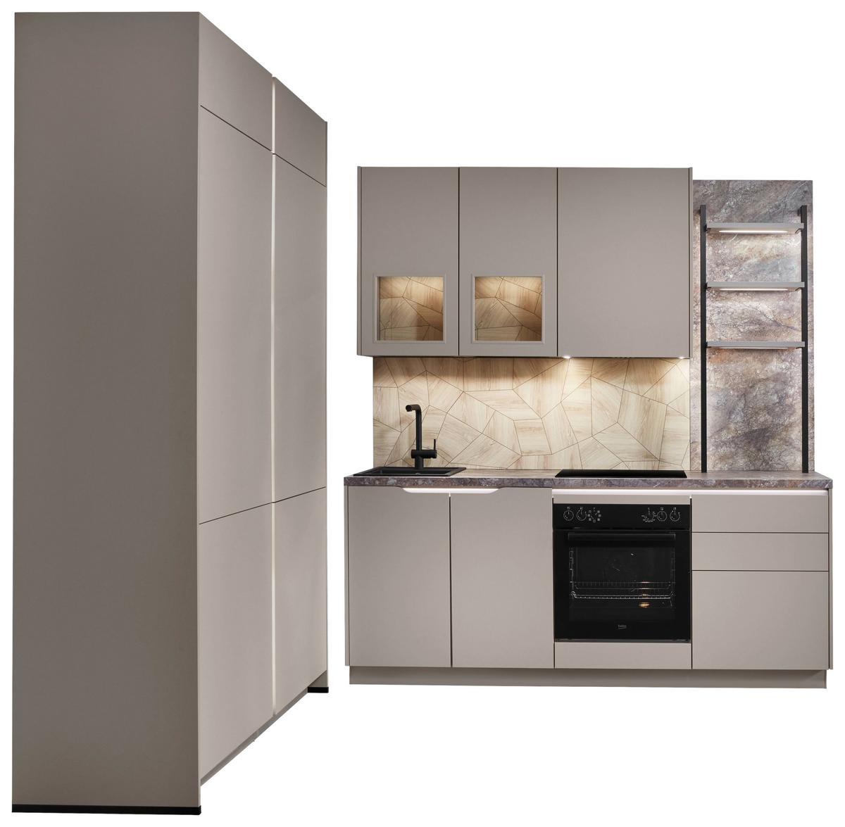 Eckküche Sidney - Hellbraun/Dunkelbraun, MODERN, Holzwerkstoff (218,1/273,2cm) - Vertico