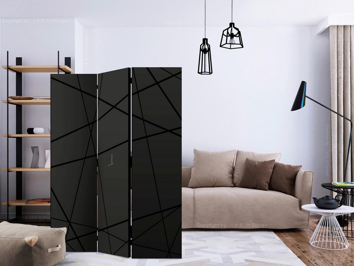 Paravent Anthrazit Schwarz B: 135 Cm - Anthrazit/Schwarz, Basics, Holz/Kunststoff (135/172/3cm) - artgeist