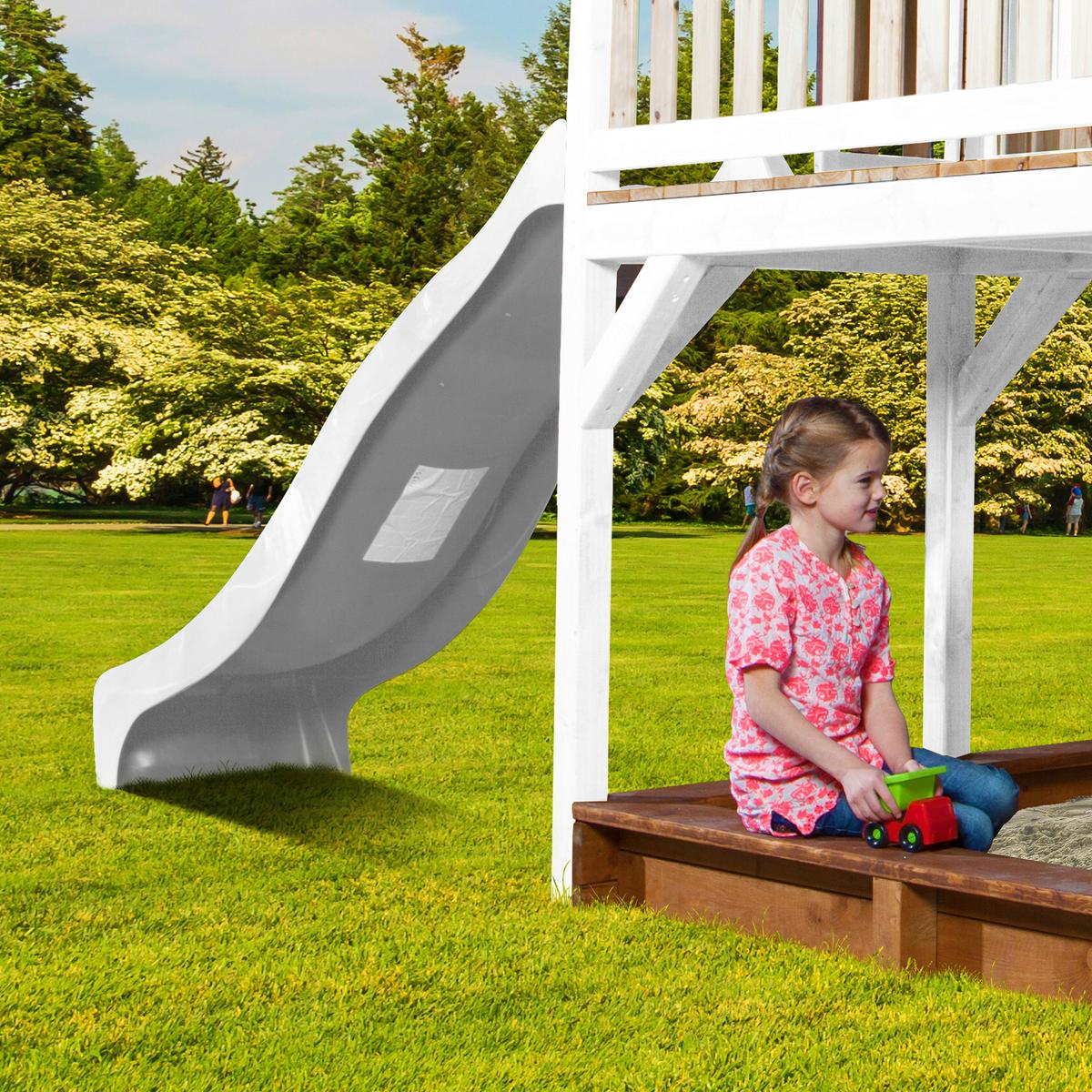 Spielturm A030.154.91 - Weiß/Braun, KONVENTIONELL, Holz (613/291/277cm) - Ambia Garden