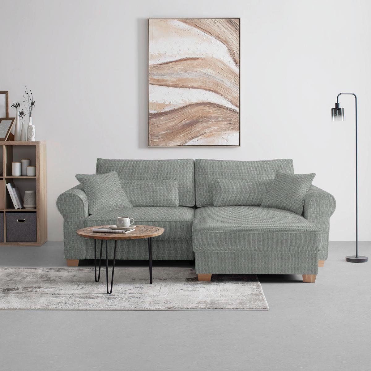 Sedací souprava ANGELO, oboustranná, šedá - šedá, Moderní, dřevo/kompozitní dřevo (255/92/185cm) - Mömax