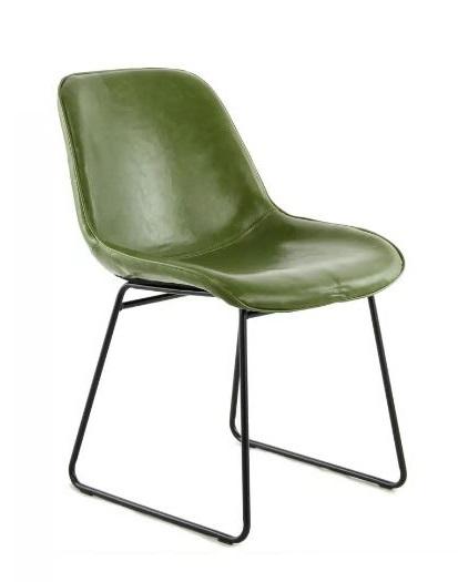 Schalenstuhl Cora Grün Gepolstert 2er-Set - Grün, MODERN, Leder/Metall (49,5/81/64,5cm) - Kayoom