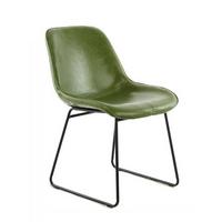 Schalenstuhl Cora Grün Gepolstert 2er-Set - Grün, MODERN, Leder/Metall (49,5/81/64,5cm) - Kayoom