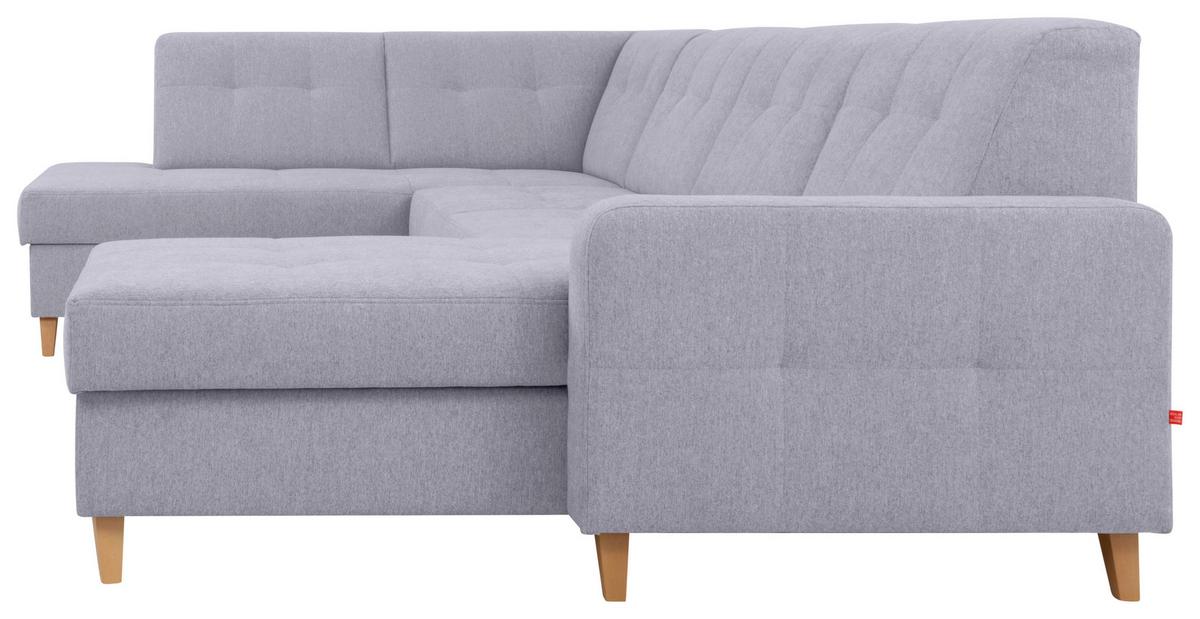Sedacia súprava LARS U, ľavá, sivá - sivá/jadrový buk, Modern, drevo/textil (187/299/161cm)