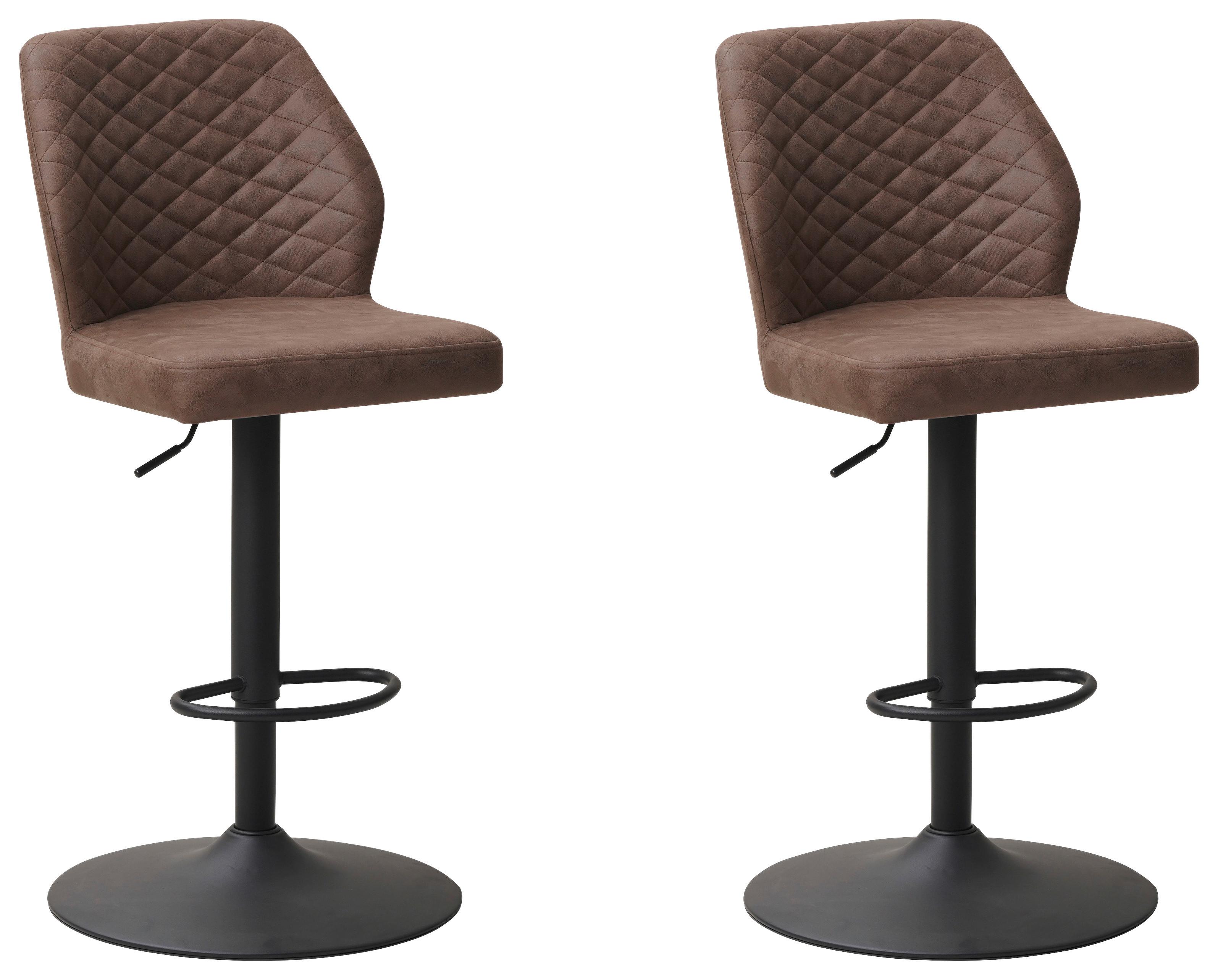 BARHOCKER-SET GRAYSON - Taupe/Schwarz, KONVENTIONELL, Textil/Metall (42/114/52cm) - MID.YOU