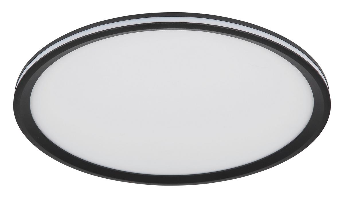 Led-deckenleuchte 41588d1 - Opal/Schwarz, Design, Kunststoff/Metall (40/5cm) - Globo