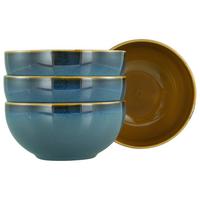 Schüsselset Mallorca Blau, Braun 4--Teilig - Blau/Braun, Basics, Keramik - Creatable