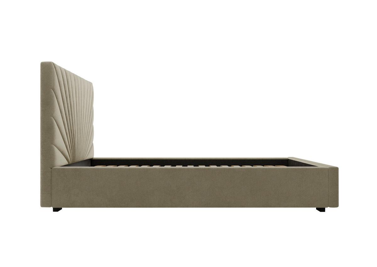 Polsterbett Celaro base creme 140x200 cm - Beige/Kernbuche, KONVENTIONELL, Holz/Textil (140/200cm)