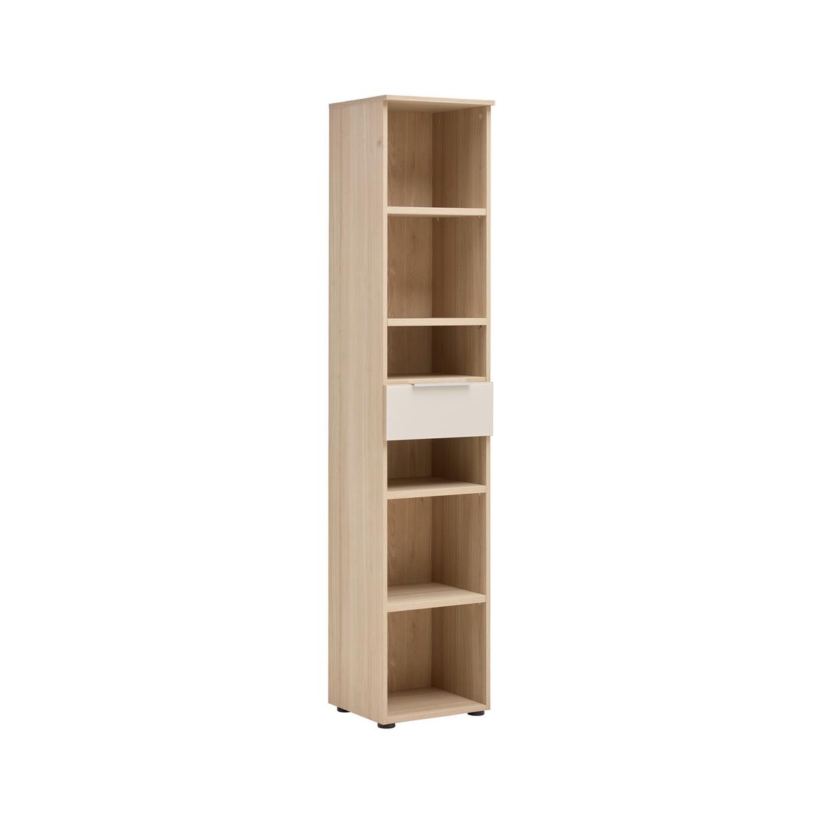 REGÁL SIENA - farba duba/chrómová, Modern, kov/kompozitné drevo (40/198/38cm) - Mömax
