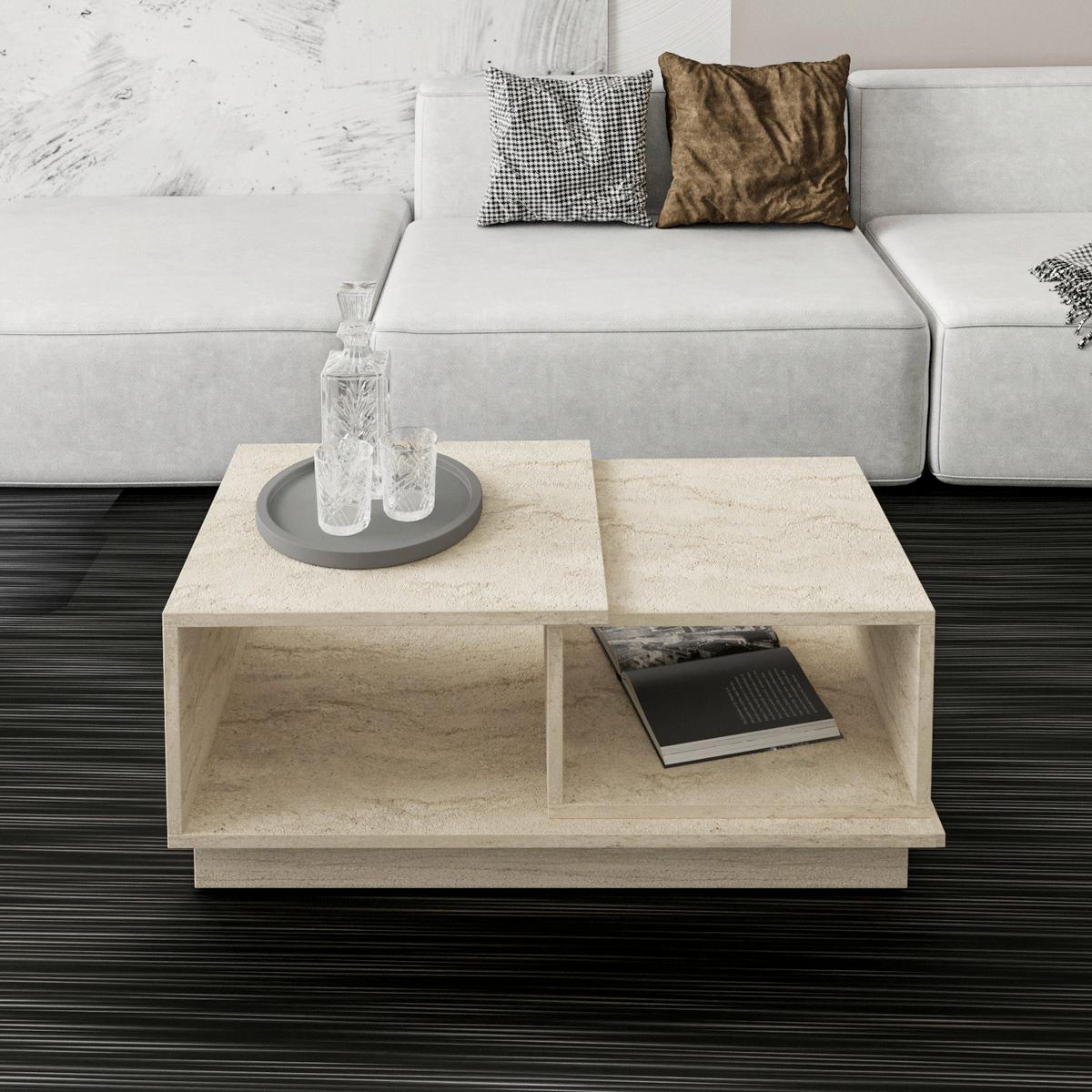 Couchtisch Concept Beige L: 90 cm - Beige, Design, Holzwerkstoff (90/45/36cm) - Livetastic