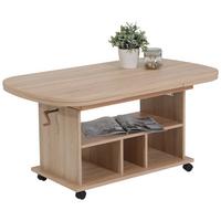 Couchtisch Höhenverstellbar + Ausziehbar Babsi Eiche Dekor - Sonoma Eiche, MODERN, Holzwerkstoff/Kunststoff (107-157/67/53-63cm) - MID.YOU