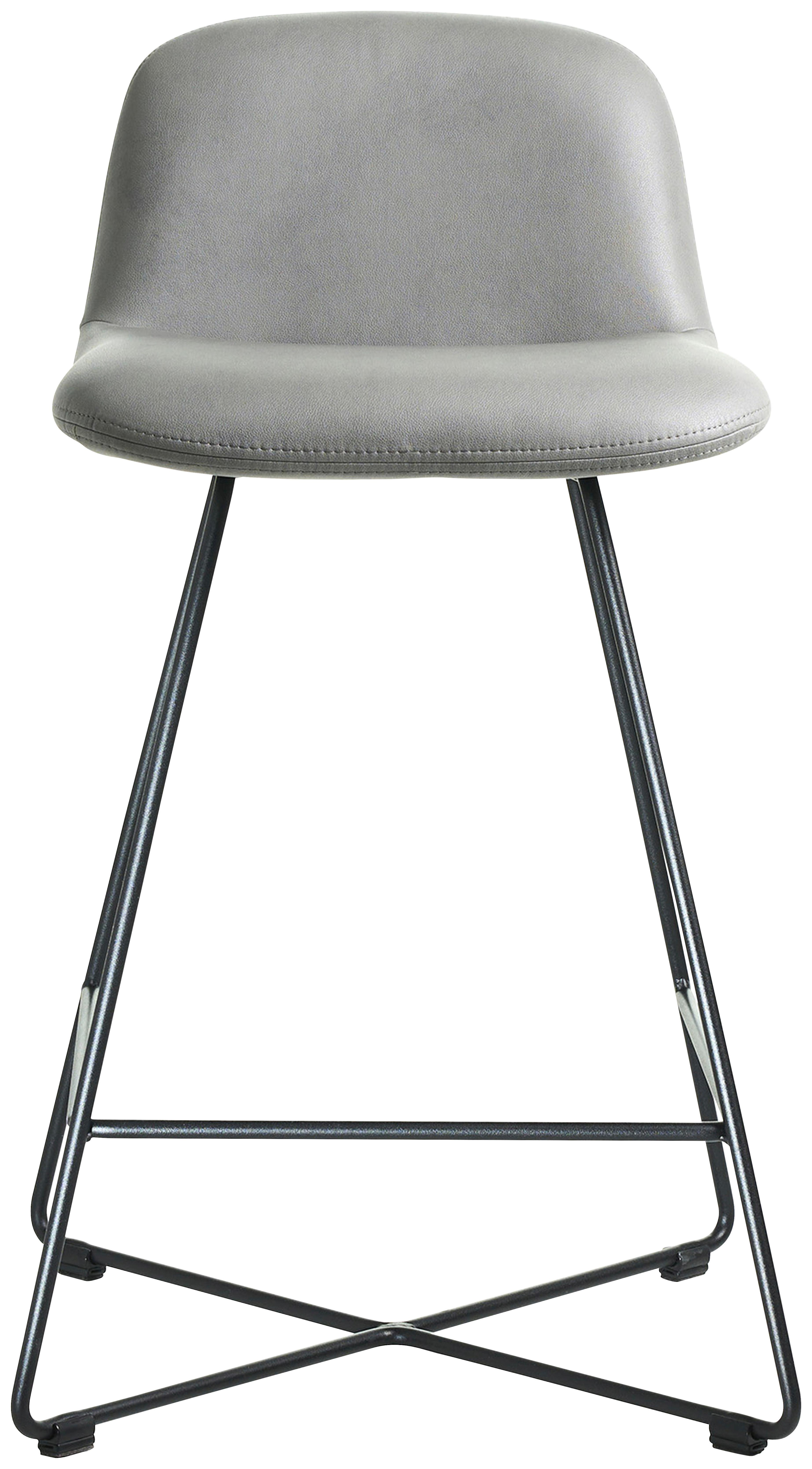 BAROVÁ STOLIČKA CROSS-CHB - čierna/svetlosivá, Basics, kov/textil (50/85/48cm) - Celina Home