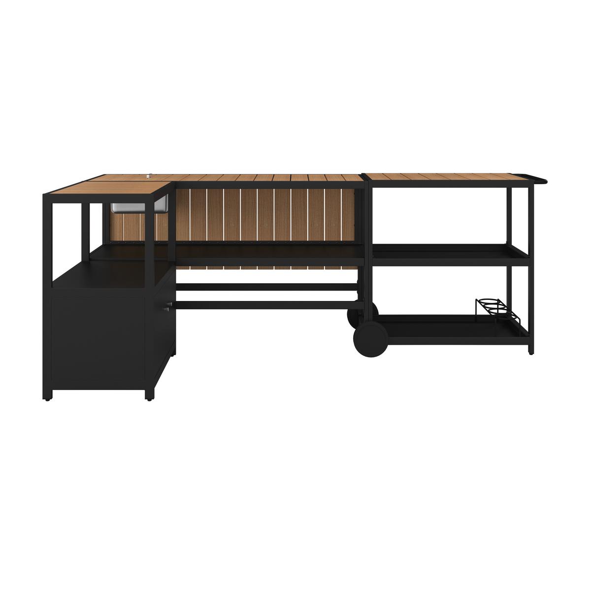 VENKOVNÍ KUCHYNĚ DELIA - šedá/černá, Moderní, kov/plast (239/90/120cm) - Bessagi Garden