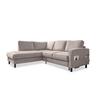 Ecksofa Molly Salz und Pfeffer S: 198x233 cm - Grauweiß/Schwarz, Textil (198/233cm) - MID.YOU
