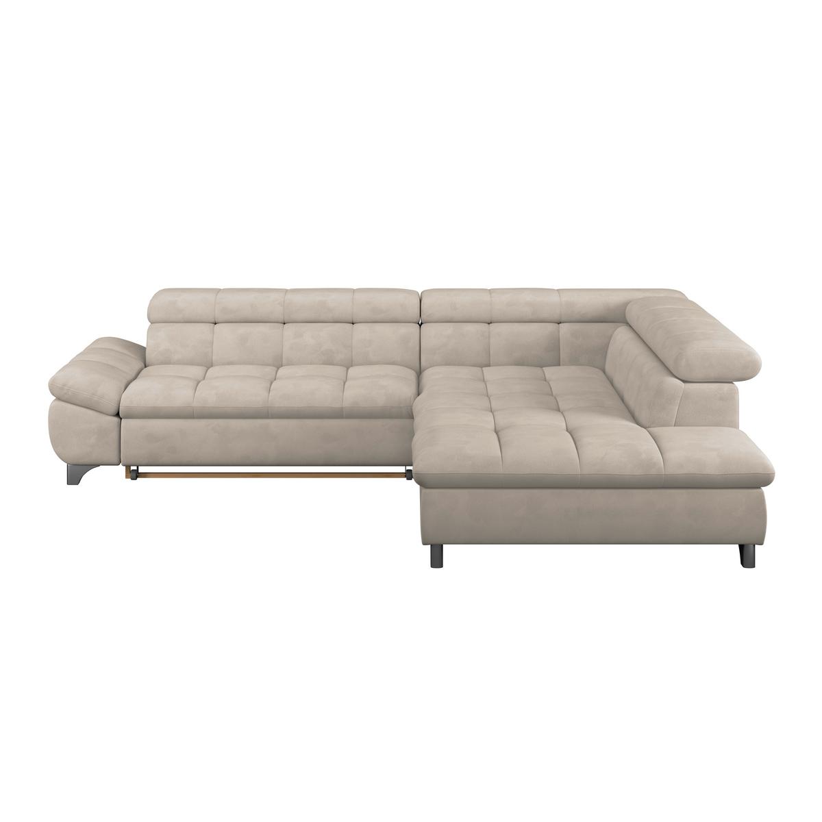 Ecksofa Gemini Naturfarben, B: 312cm - Chromfarben/Naturfarben, KONVENTIONELL, Textil (312/234cm)