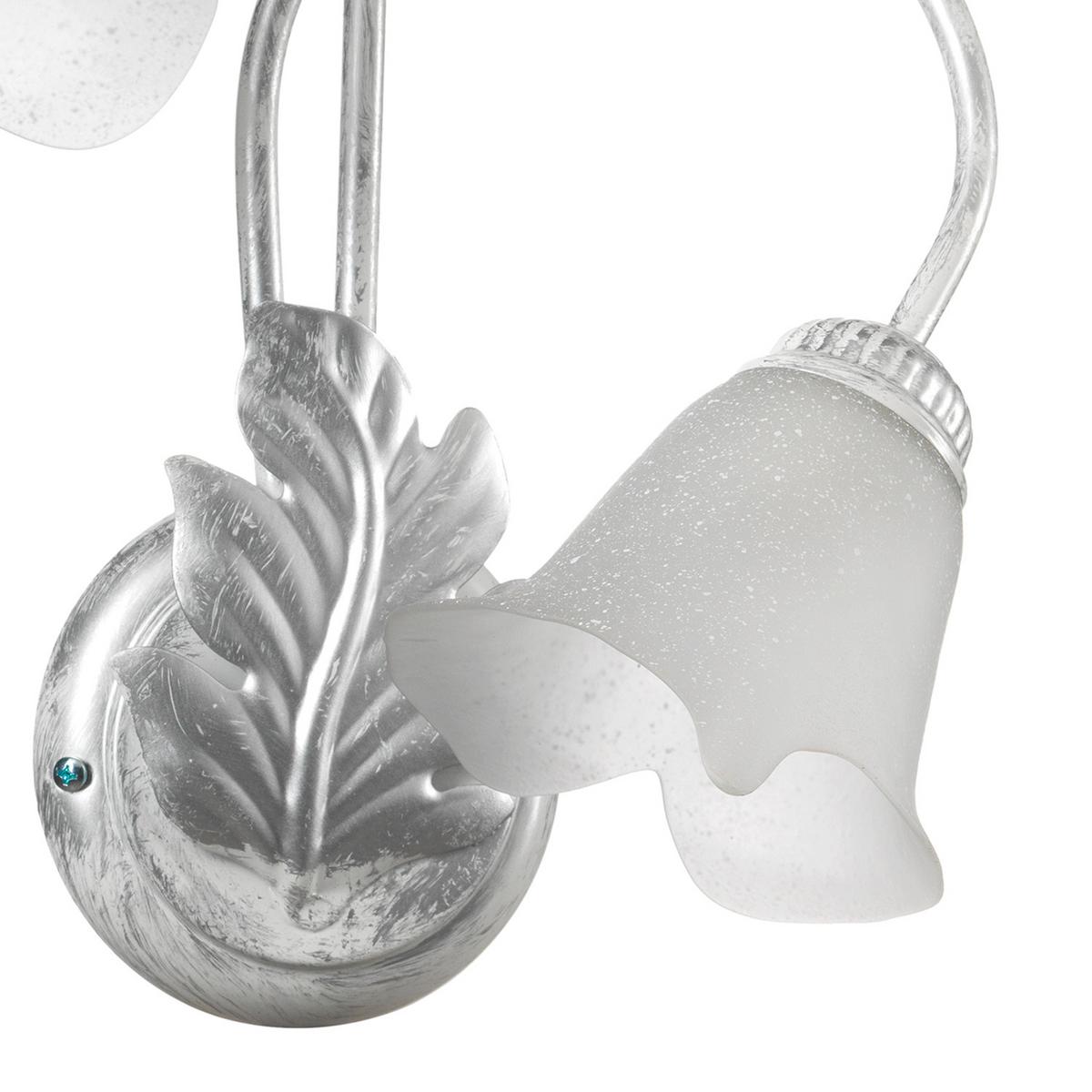 Wandleuchte 4836/Ap2 - Silberfarben/Weiß, KONVENTIONELL, Glas/Metall (40/48cm)