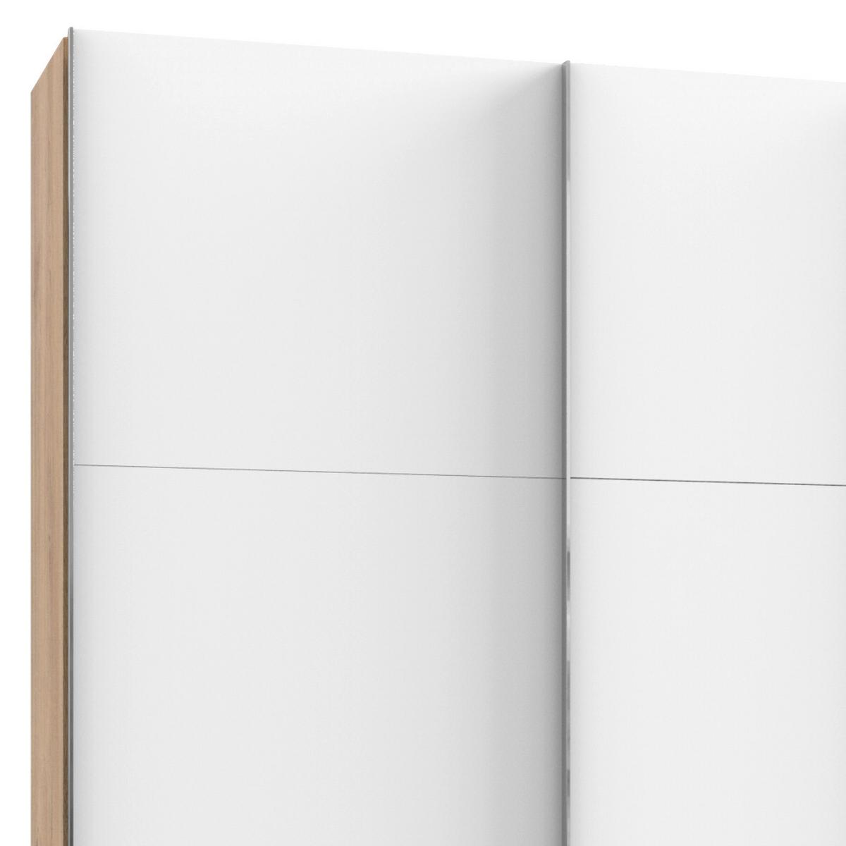 Schwebetürenschrank Mit Laden 350cm Level 36a, Weiß/eiche - Eichefarben/Weiß, Basics, Holzwerkstoff (350,00/216,00/65,00cm) - MID.YOU