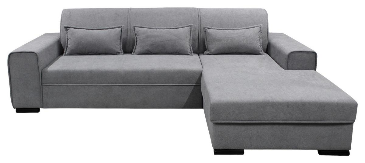 Ecksofa Classic Grau 270x175 Cm - Schwarz/Grau, Design, Textil (270/175cm) - MID.YOU
