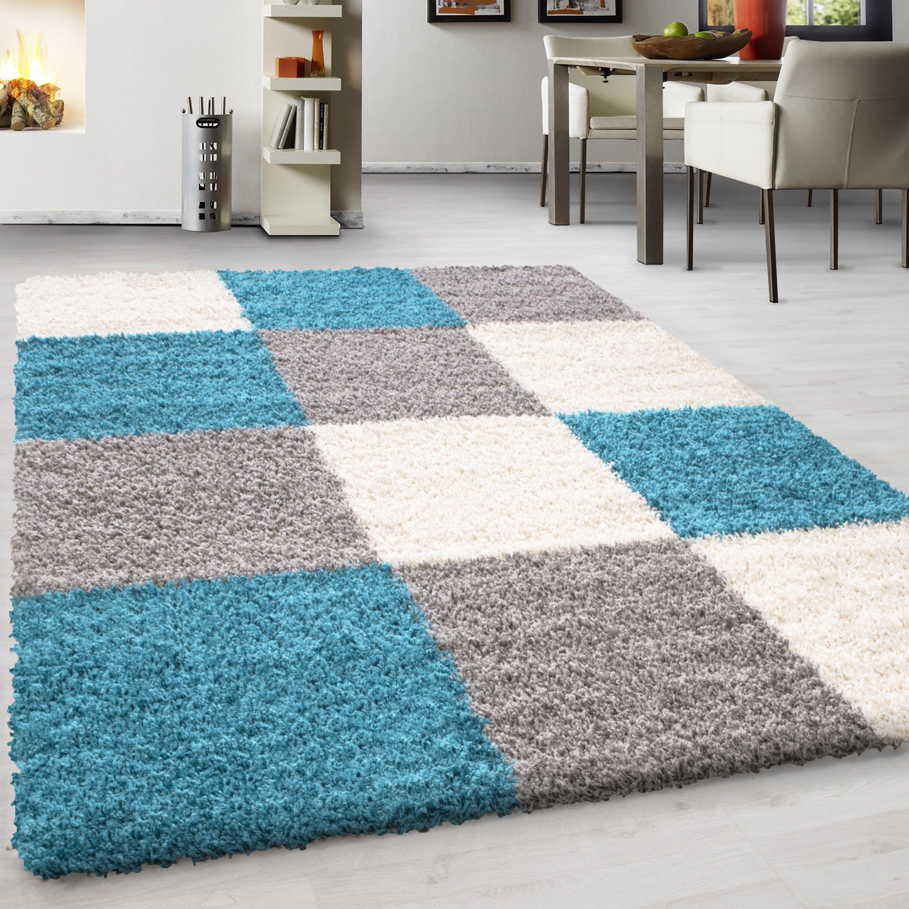 Hochflor Teppich Türkis Life 120x170 cm - Türkis, KONVENTIONELL, Textil (120/170cm) - Novel