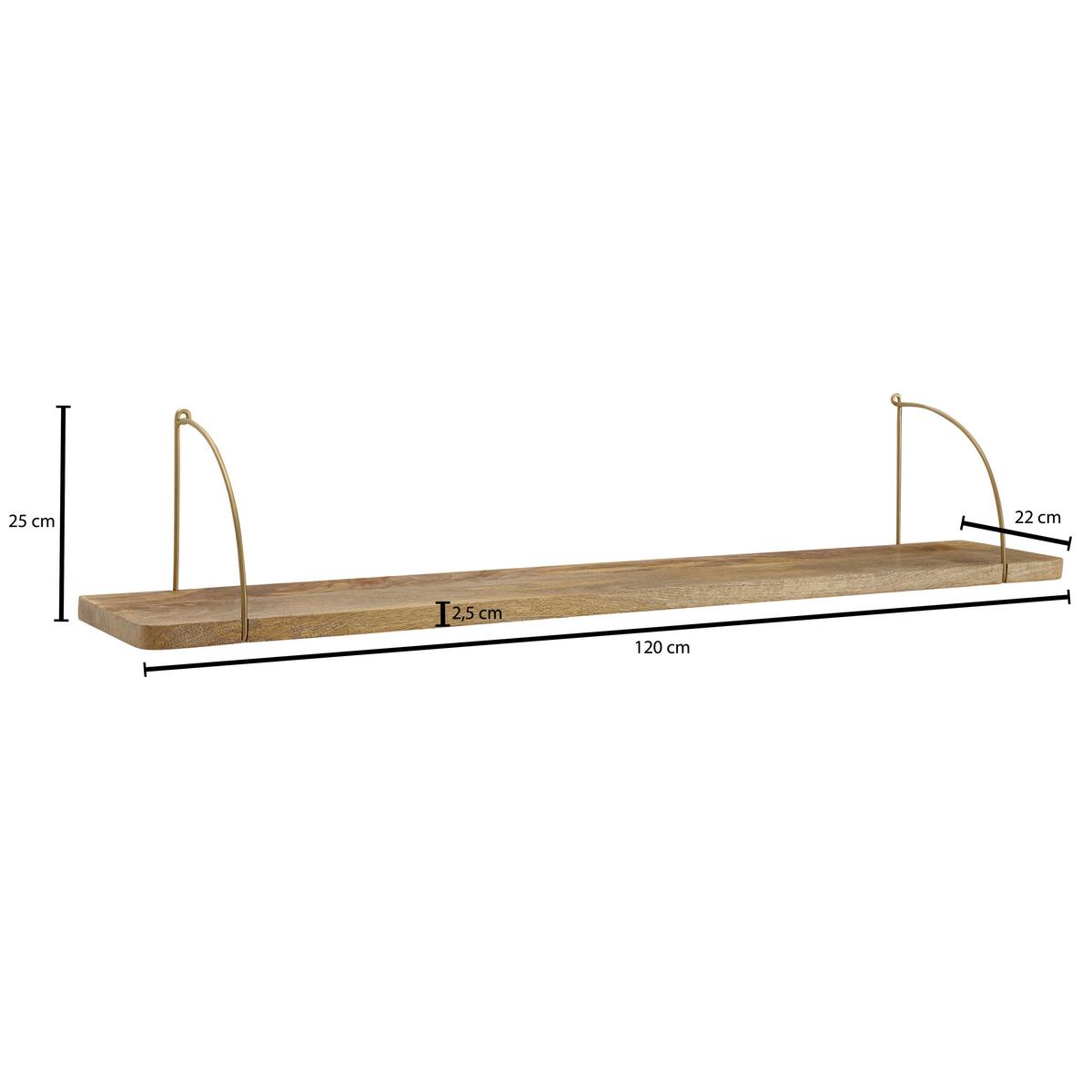 Wandregal Wl6.598 Braun B: 120 Cm - Braun, Basics, Holz (120/25/22cm) - MID.YOU
