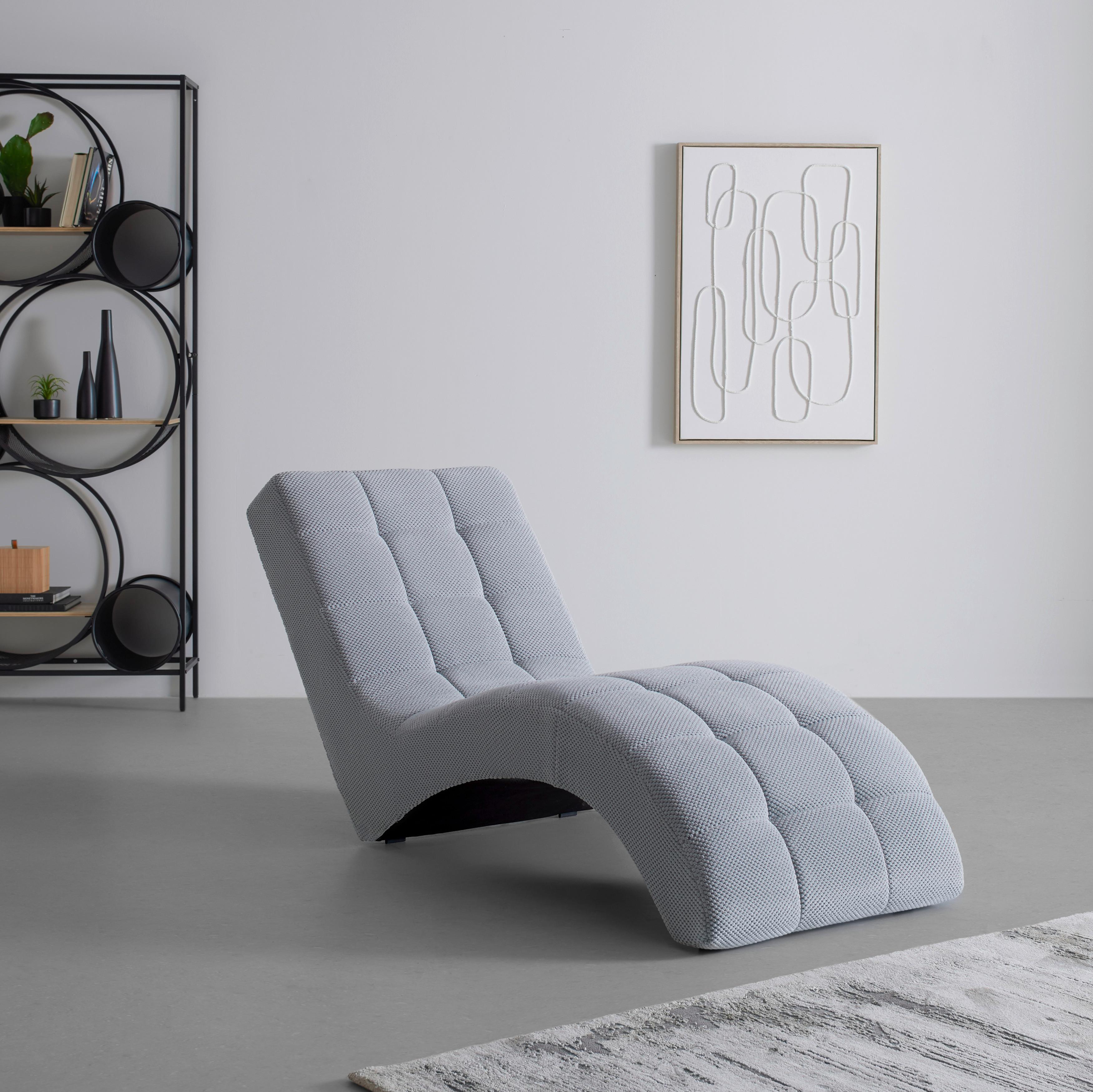 Relaxační válenda LAVANDA, světle šedá, max. 120 kg - černá/světle šedá, Moderní, textil/plast (68/80/167cm) - Mömax