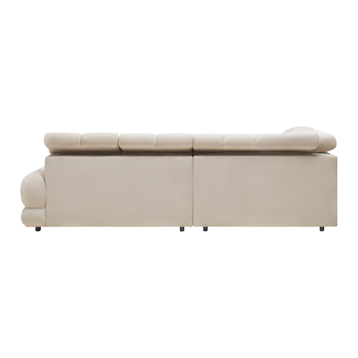 Rohová sedačka TOLLO L, ľavá, béžová, elektrický výsuv - čierna/béžová, Modern, drevo/kompozitné drevo (217/86-105/302cm) - Premium Living