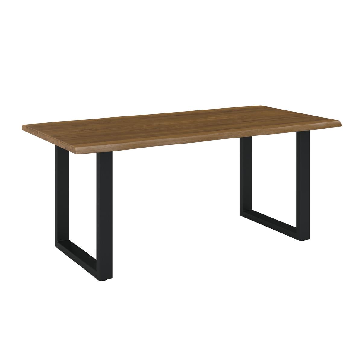 Jedálenský stôl masív dub LEN 180x90cm - čierna/farba duba, Modern, kov/drevo (180/90/76cm) - Bessagi Home