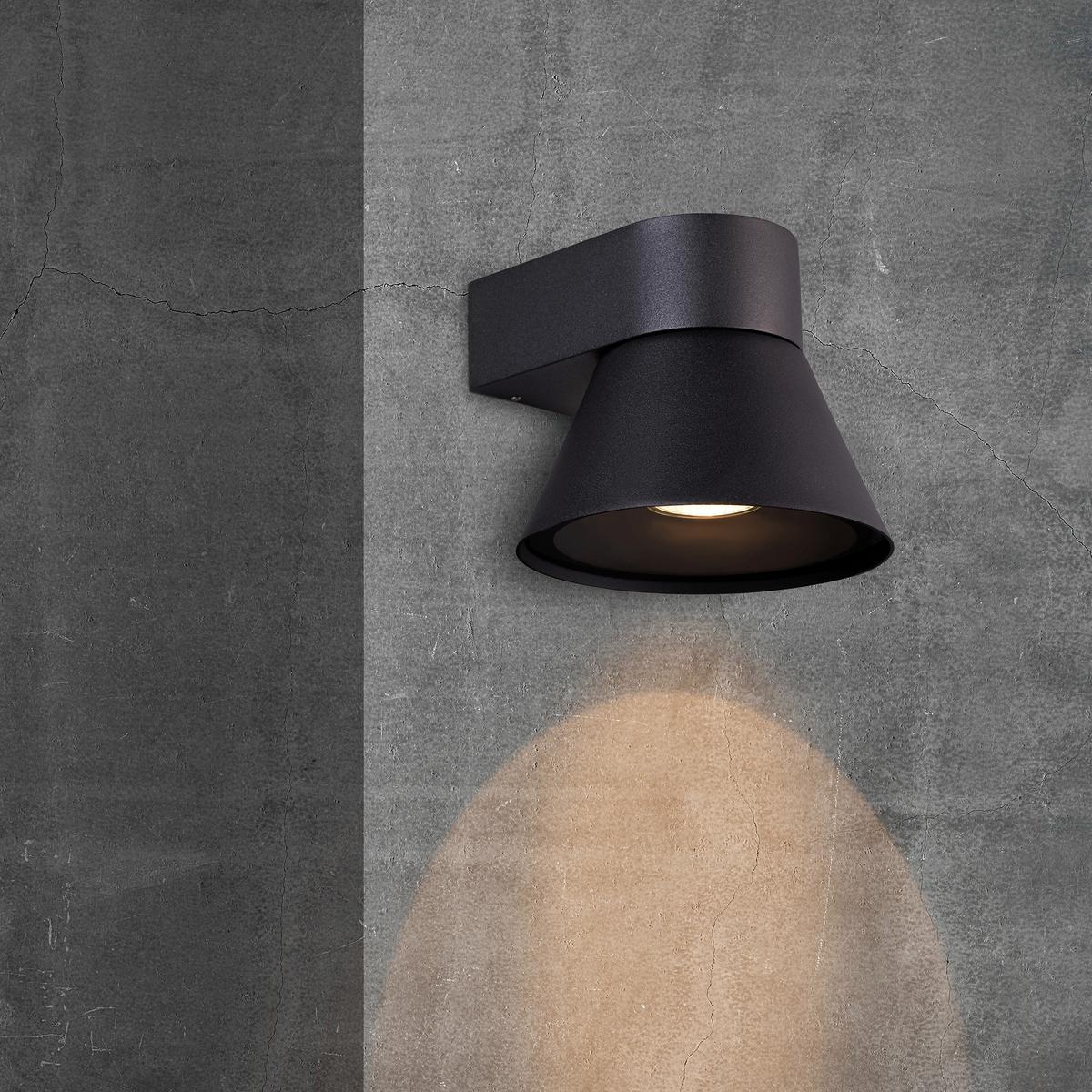 Außenwandleuchte Kyklop Cone Schwarz B: 17,5 cm - Schwarz, Design, Metall (17,5/22cm) - Nordlux