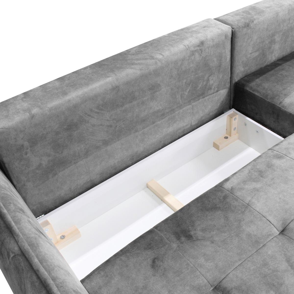 Ecksofa Whisper Grau S: 264x196 cm - Goldfarben/Grau, Design, Textil (264/196cm) - MID.YOU