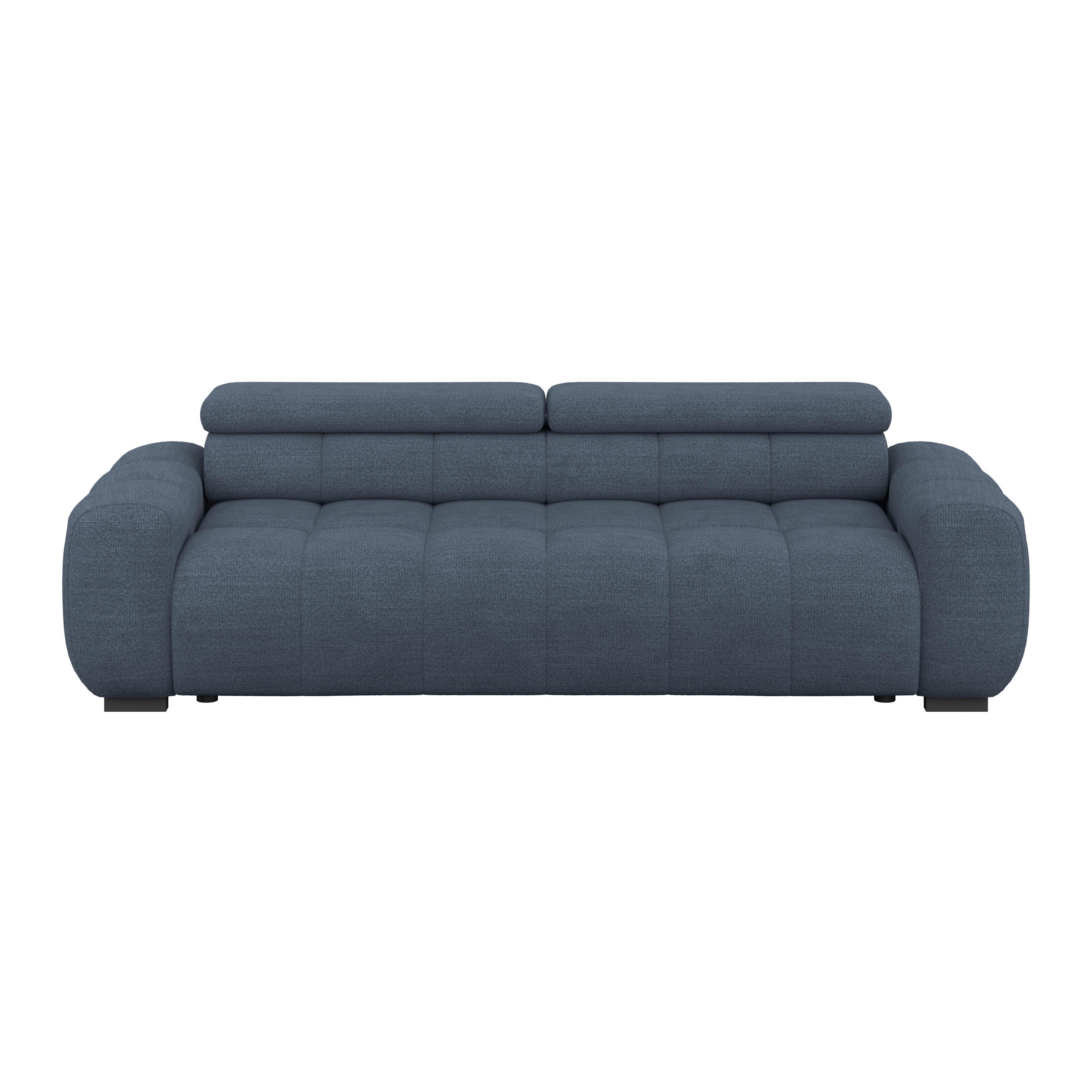 Bigsofa Bull Webstoff blau, B: 248 cm - Blau/Schwarz, Design, Textil (248/77-97/108cm) - Luca Bessoni