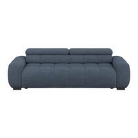 Bigsofa Bull Webstoff blau, B: 248 cm - Blau/Schwarz, Design, Textil (248/77-97/108cm) - Luca Bessoni