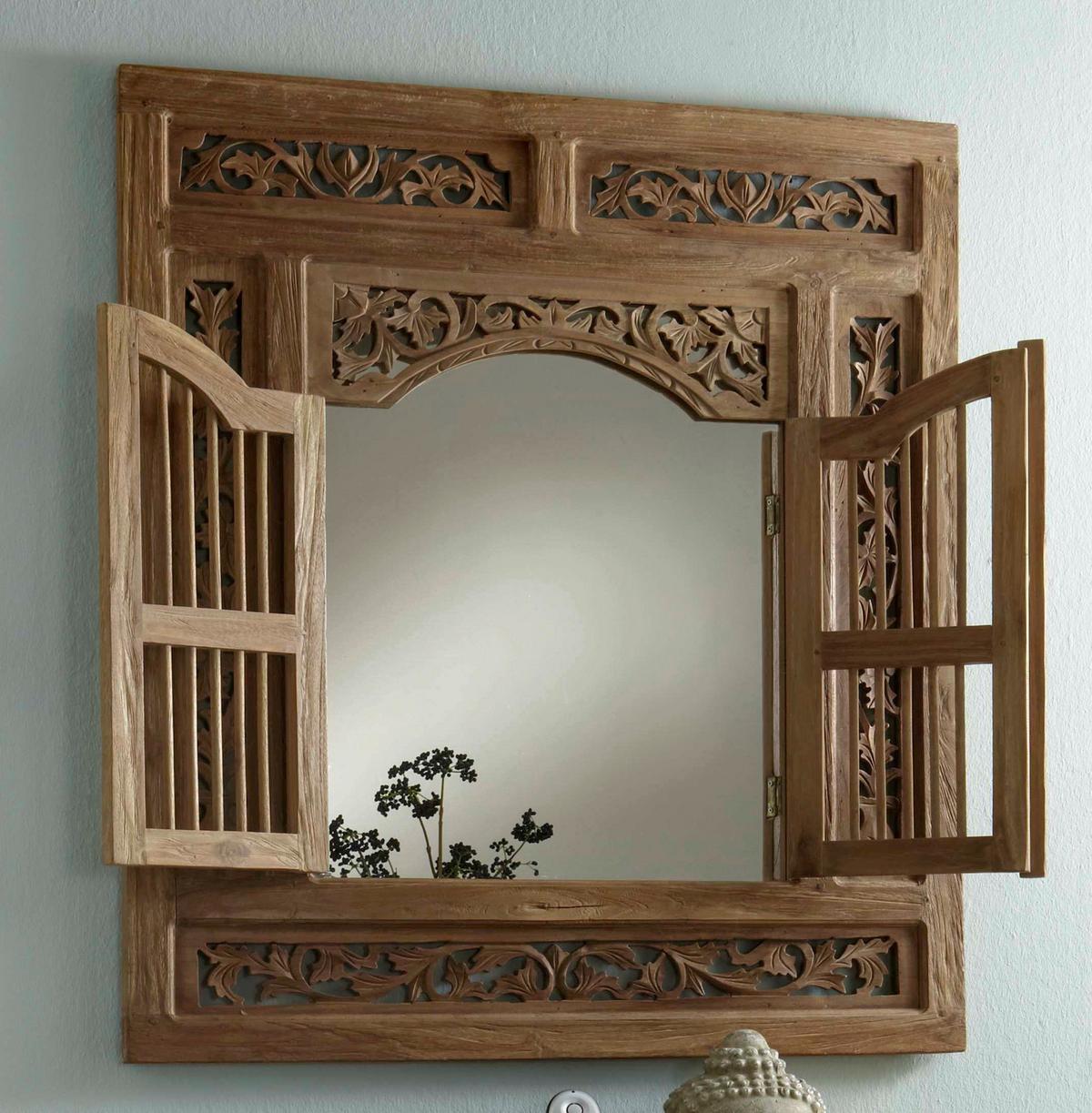 SPIEGEL Naturfarben B: 80cm - Naturfarben, Design, Glas/Holz (80/90/3,5cm) - MID.YOU
