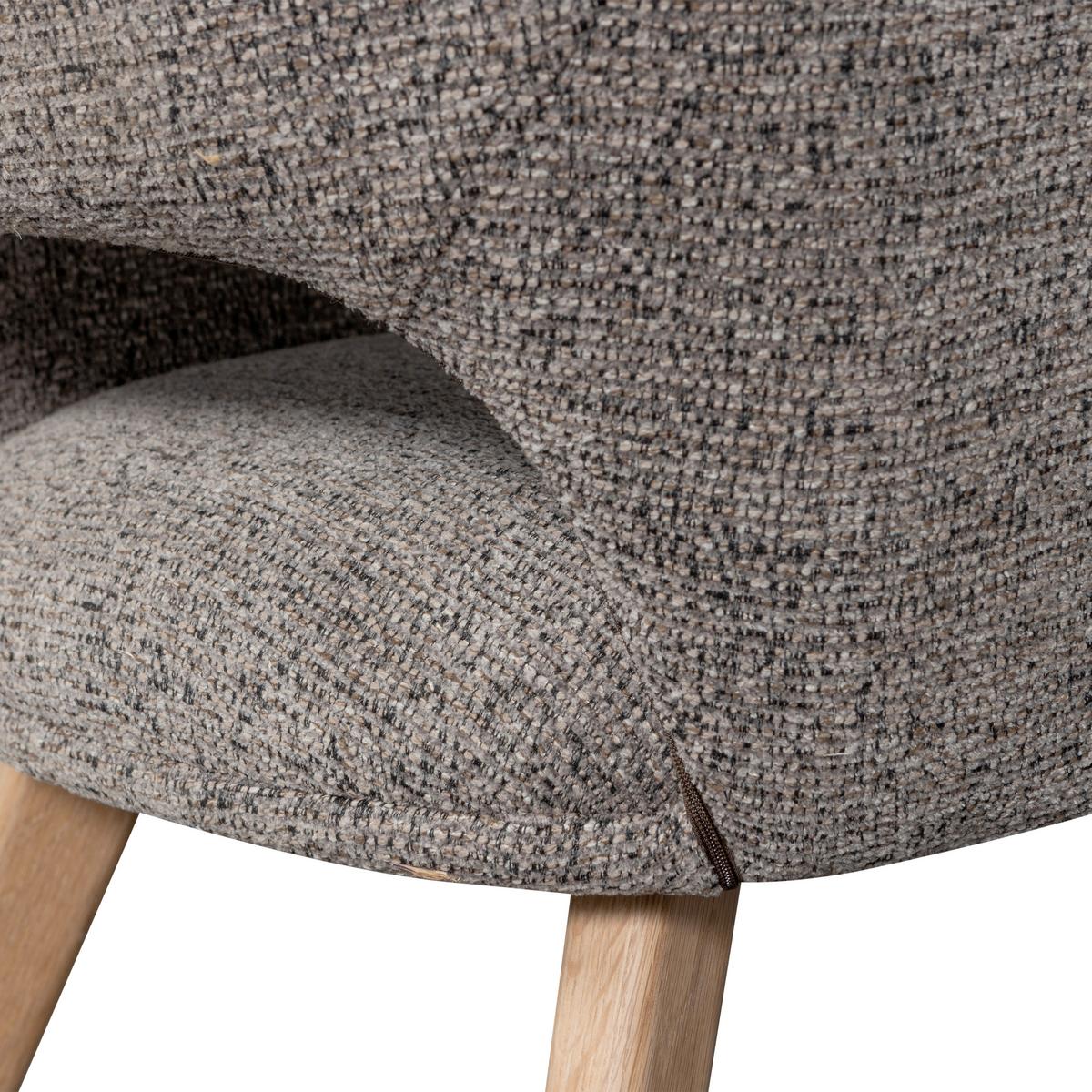 Armlehnstuhl-Set Murat Naturfarbe/Taupe B: 61cm - Taupe/Naturfarben, MODERN, Holz/Textil (61/86/60cm) - Livetastic