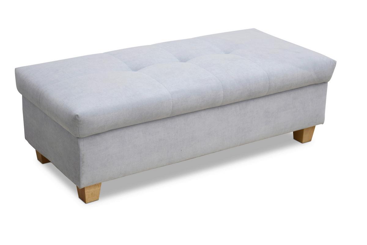 Polsterhocker Franzi Pastel- Blau H: 42 Cm Inkl. Stauraum - Pastellblau, KONVENTIONELL, Textil (131/42/61cm) - MID.YOU