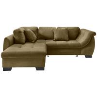 Ecksofa mit Schlaffunktion Flora Olivgrün Cord - Schwarz/Olivgrün, Design, Textil (190/250cm) - MID.YOU