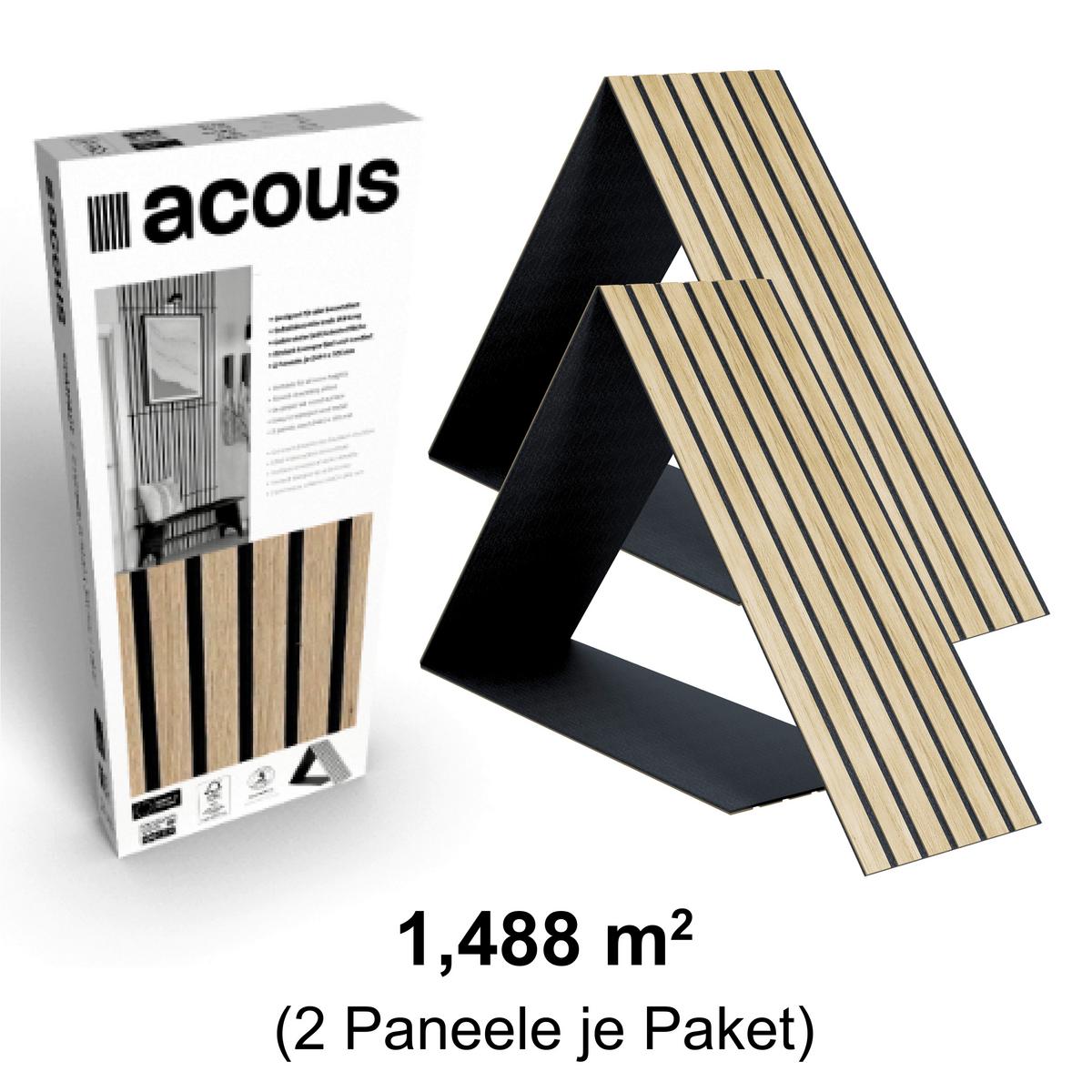 Akustikpaneel Compact Eiche Hell - Hellbraun/Eichefarben, Basics, Holz/Holzwerkstoff (30.5/244/1.03cm) - Novel