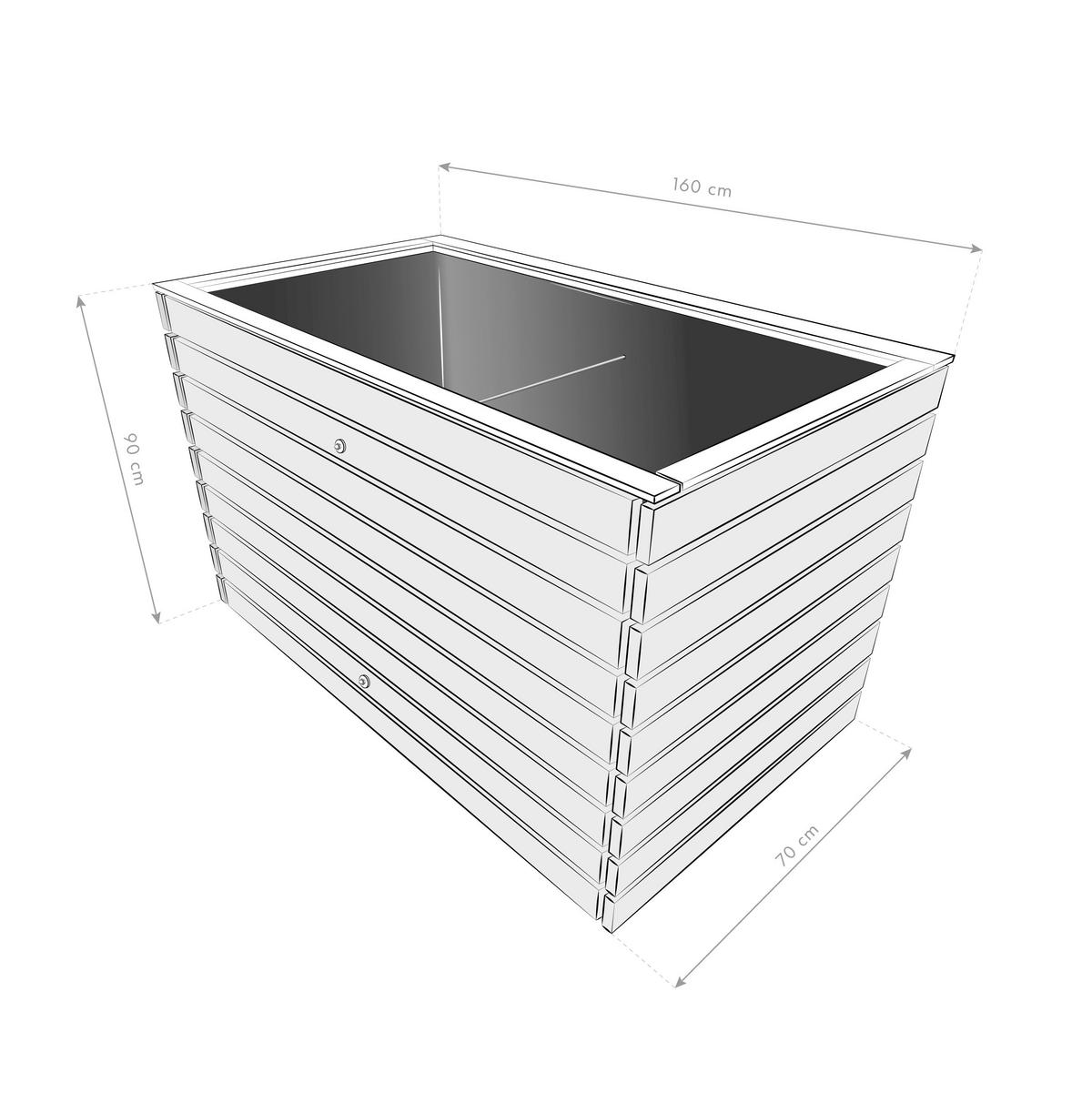 Hochbeet Holz Hochbeet Fichte XL - Fichtefarben, Basics, Holz (70/90/170cm)