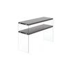 Beistelltisch mit Ablage Elementary Dunkelbraun - Klar/Dunkelbraun, Basics, Glas/Holzwerkstoff (32/110/75cm) - Kayoom