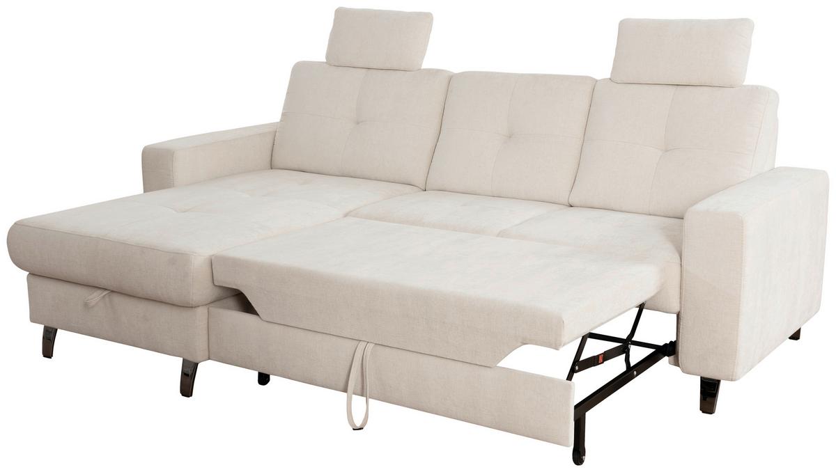 James Wood Ecksofa Varese Naturfarben, S: 164x239 Cm - Beige/Schwarz, KONVENTIONELL, Textil (164/239cm) - James Wood
