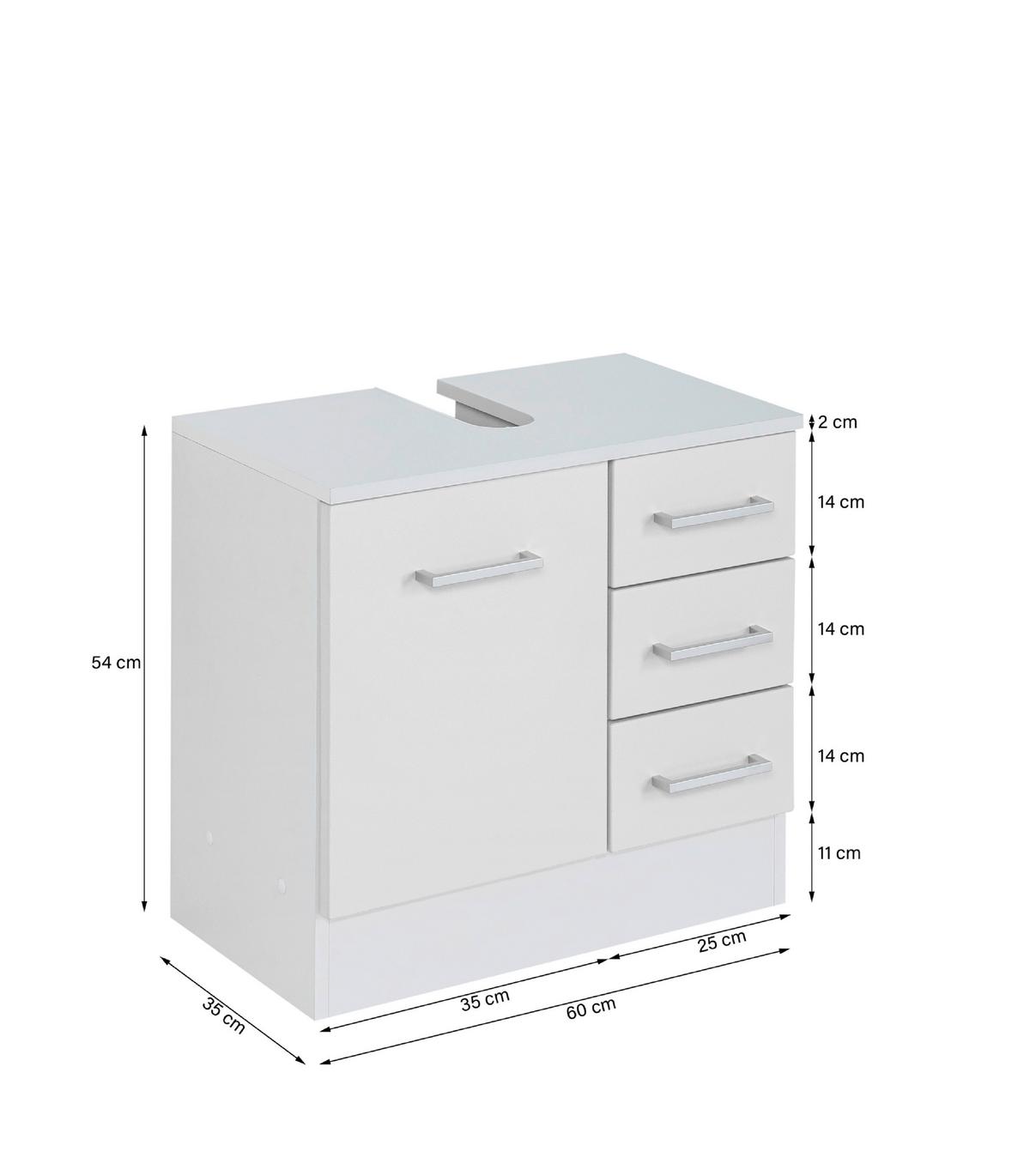 Waschbeckenunterschrank Riga Grün/Weiß B: 60 cm - Weiß/Grün, MODERN, Holzwerkstoff (60/56/35cm) - Held